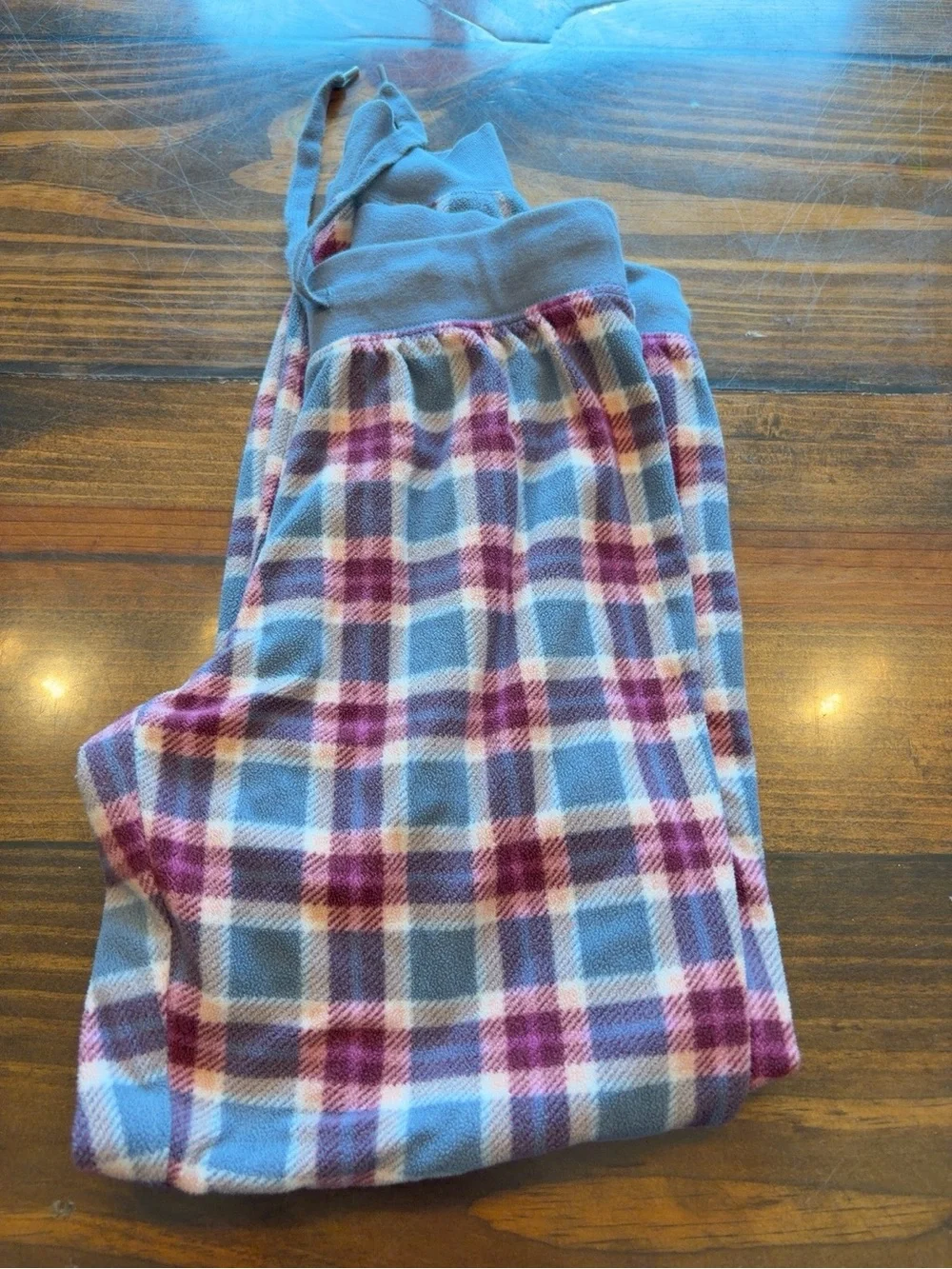 Aeropostale Kids Plaid Fleece Pajama Bottoms - Blue & Purple